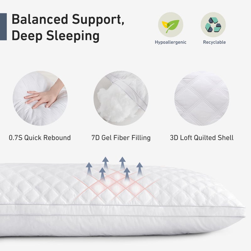 Leeden Body Pillow - Premium White Firm Fluffy Long Pillow - 21 x 54 Soft Plush Full Body Pillows - Adjustable Side Pillow for Sleeping - Image 3